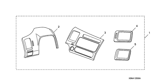 2009 Honda Civic Carbon Fiber Look Trim Diagram