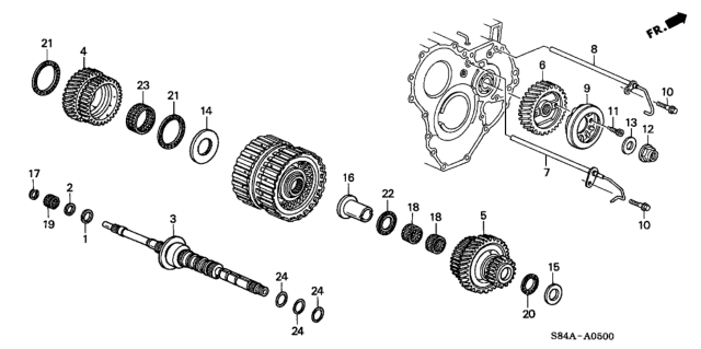 2002 Honda Accord AT Mainshaft Diagram