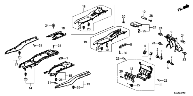 2020 Honda HR-V HOLDER ASSY., USB Diagram for 39115-T7W-A01