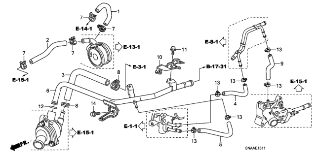 2009 Honda Civic Water Hose (2.0L) Diagram