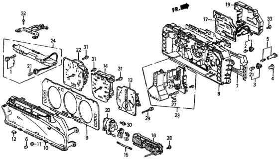 1987 Honda Prelude Illumination Assy. Diagram for 37505-SF0-003