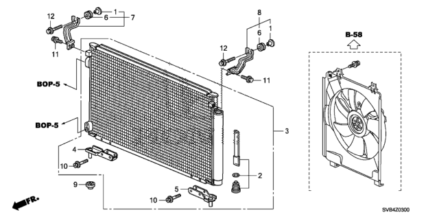2010 Honda Civic 2 Door DX KA 5AT A/C Condenser Diagram 2