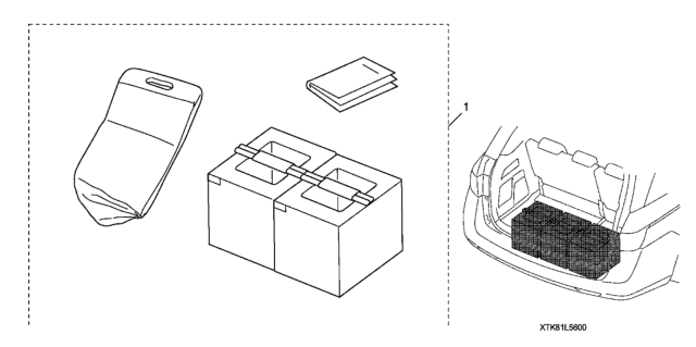2012 Honda Odyssey 5 Door LX KA 5AT Cargo Organizer Diagram
