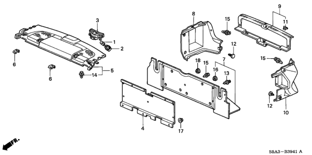 2002 Honda Civic Partition, Trunk Diagram for 74608-S1G-A00