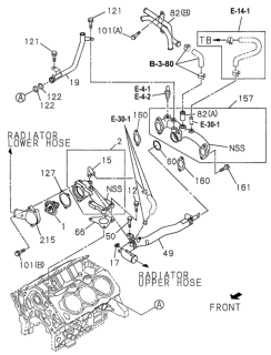 1994 Honda Passport Thermostat - Piping Diagram