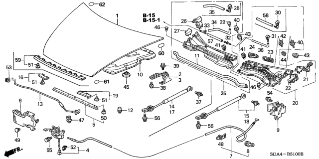 2004 Honda Accord Hood Diagram