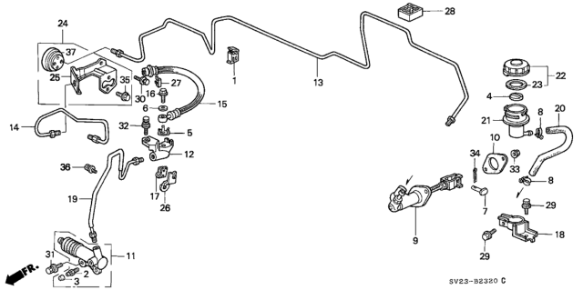 1996 Honda Accord Cap, Reserve Tank Diagram for 46973-S01-A01