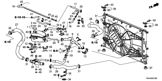 2016 Honda Civic Pipe Complete, Water Diagram for 19503-5AA-A10