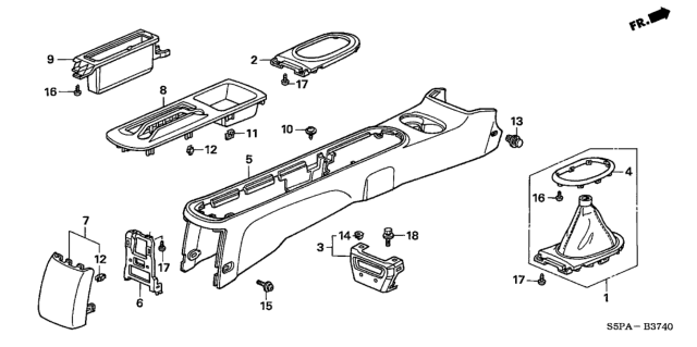 2005 Honda Civic Console Diagram