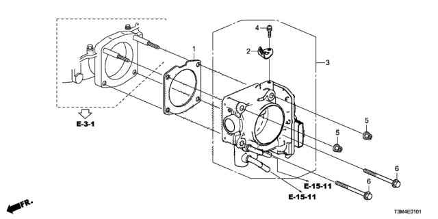 2017 Honda Accord Throttle Body (V6) Diagram