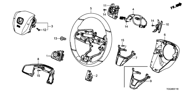 2017 Honda Civic Switch Assembly, Cruise Diagram for 36770-TBA-A01