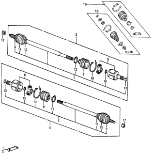 1985 Honda Accord 4 Door LX KL 5MT Driveshaft Diagram