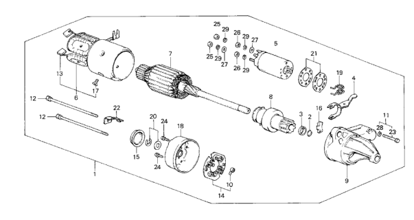 1984 Honda CRX Starter Motor (Hitachi) Diagram