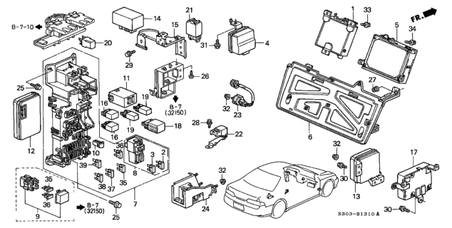 2000 Honda Prelude Controller, Automatic Cruise Diagram for 36700-S30-A01