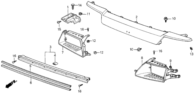 1985 Honda Civic 3 Door ** (1300) KH 4MT Front Mask Diagram
