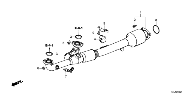 2013 Honda Accord Exhaust Pipe (V6) Diagram