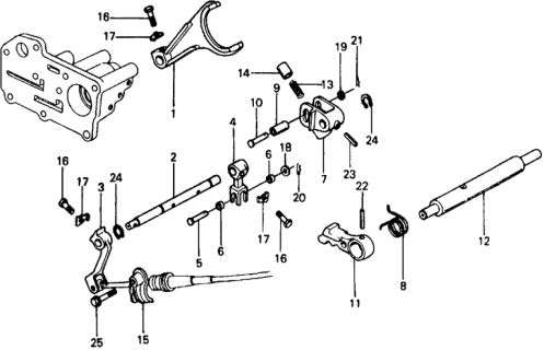 1978 Honda Civic HMT Shift Lever Shaft Diagram