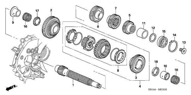 2006 Honda Civic Gear Set, Low Diagram for 23210-RPH-305