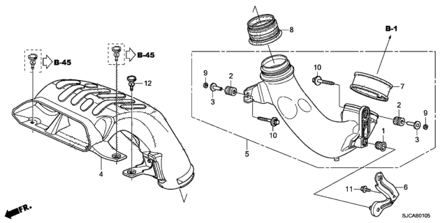 2014 Honda Ridgeline Air Intake Tube Diagram