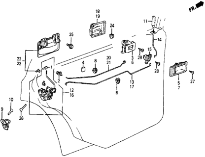 1987 Honda Civic Case, L. Inside Handle *B49L* (Mitsui) (FAIR BLUE) Diagram for 75526-SB4-003ZG