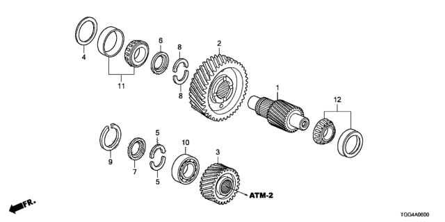 2017 Honda Civic AT Final Drive Shaft Diagram