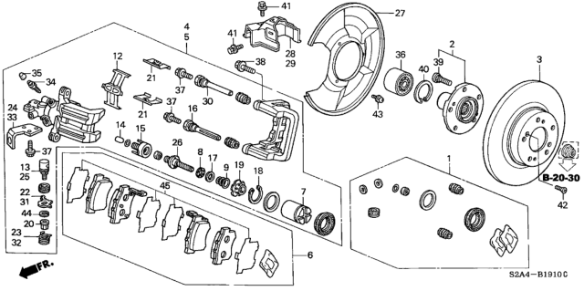 2000 Honda S2000 Piston Diagram for 43233-S84-A51