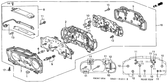 1998 Honda Accord Rubber Diagram for 37115-S84-A02