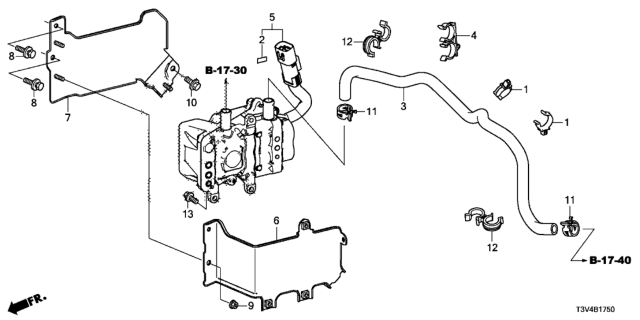 2014 Honda Accord Heater Assy., Electronic Coolant Diagram for 79930-T3V-A01