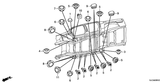 2014 Honda Ridgeline Grommet (Lower) Diagram