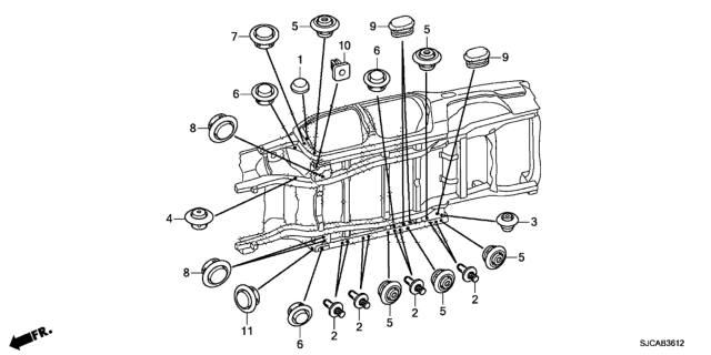 2014 Honda Ridgeline 4 Door RTL-S (SPECIAL EDITION) KA 5AT Grommet (Lower) Diagram
