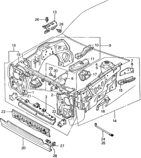 1981 Honda Civic Front Bulkhead Diagram