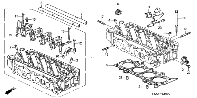 2004 Honda Civic Cylinder Head (SOHC) Diagram