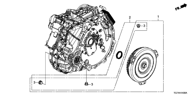 2019 Honda Pilot Oil Seal Kit, Torque Converter Diagram for 06228-5J4-010