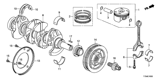 2019 Honda HR-V Piston - Crankshaft Diagram