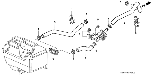 1994 Honda Civic Water Valve - Duct Diagram