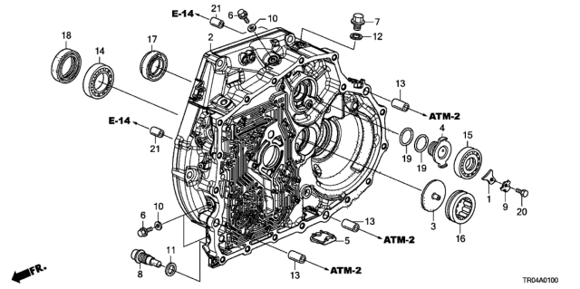 2012 Honda Civic AT Torque Converter Case Diagram