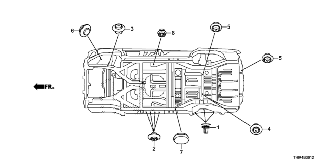 2020 Honda Odyssey Grommet (Lower) Diagram