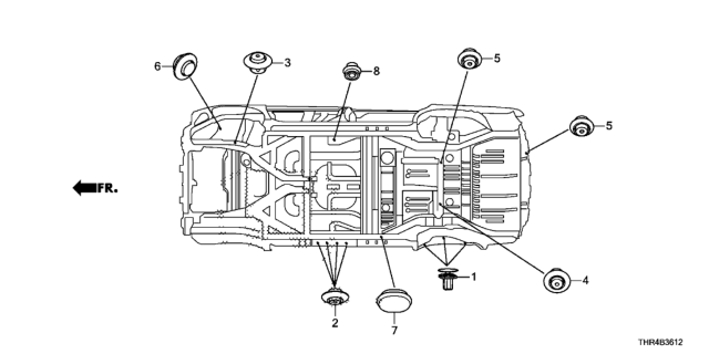 2019 Honda Odyssey Grommet (Lower) Diagram