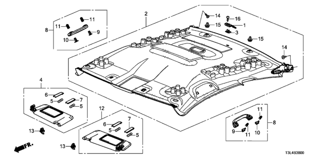 2016 Honda Accord Roof Lining Diagram