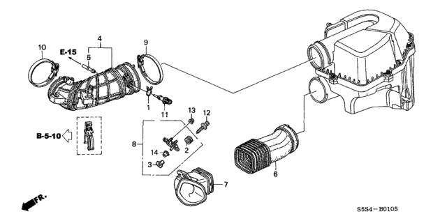 2004 Honda Civic Air Flow Tube Diagram