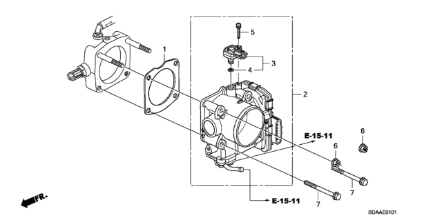 2007 Honda Accord Throttle Body (V6) Diagram