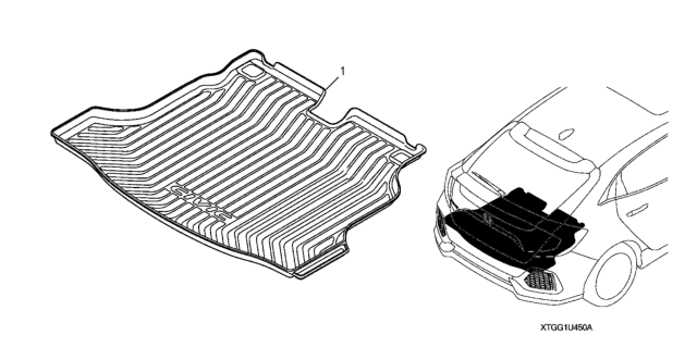 2018 Honda Civic 5 Door SPORT (TOURING) KA CVT Trunk Tray (Sport) Diagram