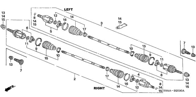 2006 Honda CR-V Rear Driveshaft Diagram