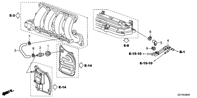 2013 Honda CR-Z Tube, Breather Diagram for 17153-RTW-000