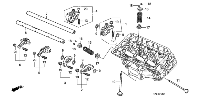 2010 Honda Accord Valve - Rocker Arm (Front) (V6) Diagram