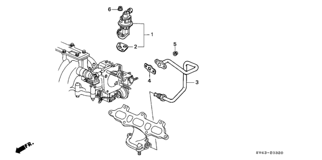 1997 Honda Accord Pipe, EGR Diagram for 18717-P0G-A00