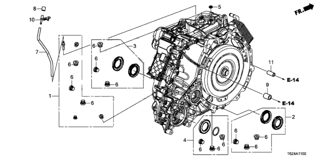 2020 Honda Ridgeline AT Oil Seal (9AT) Diagram