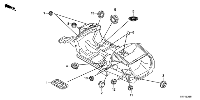 2018 Honda Clarity Fuel Cell Grommet (Rear) Diagram