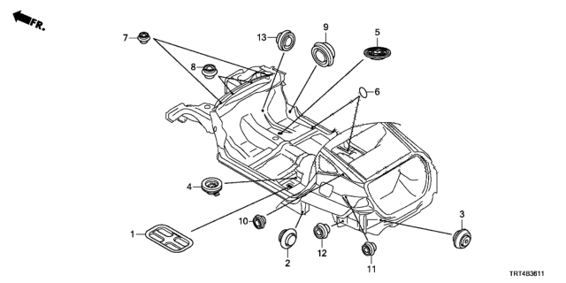 2018 Honda Clarity Fuel Cell Plug,Hole 28MM Bu Diagram for 91610-SLE-003