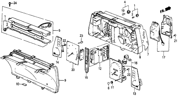 1985 Honda Civic Bulb/Socket Diagram for 35509-SD9-003